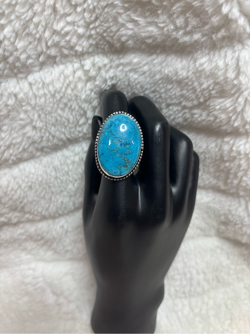 Tibetan Turquoise 925 Silver Large Southwest Ring New Size 8.5